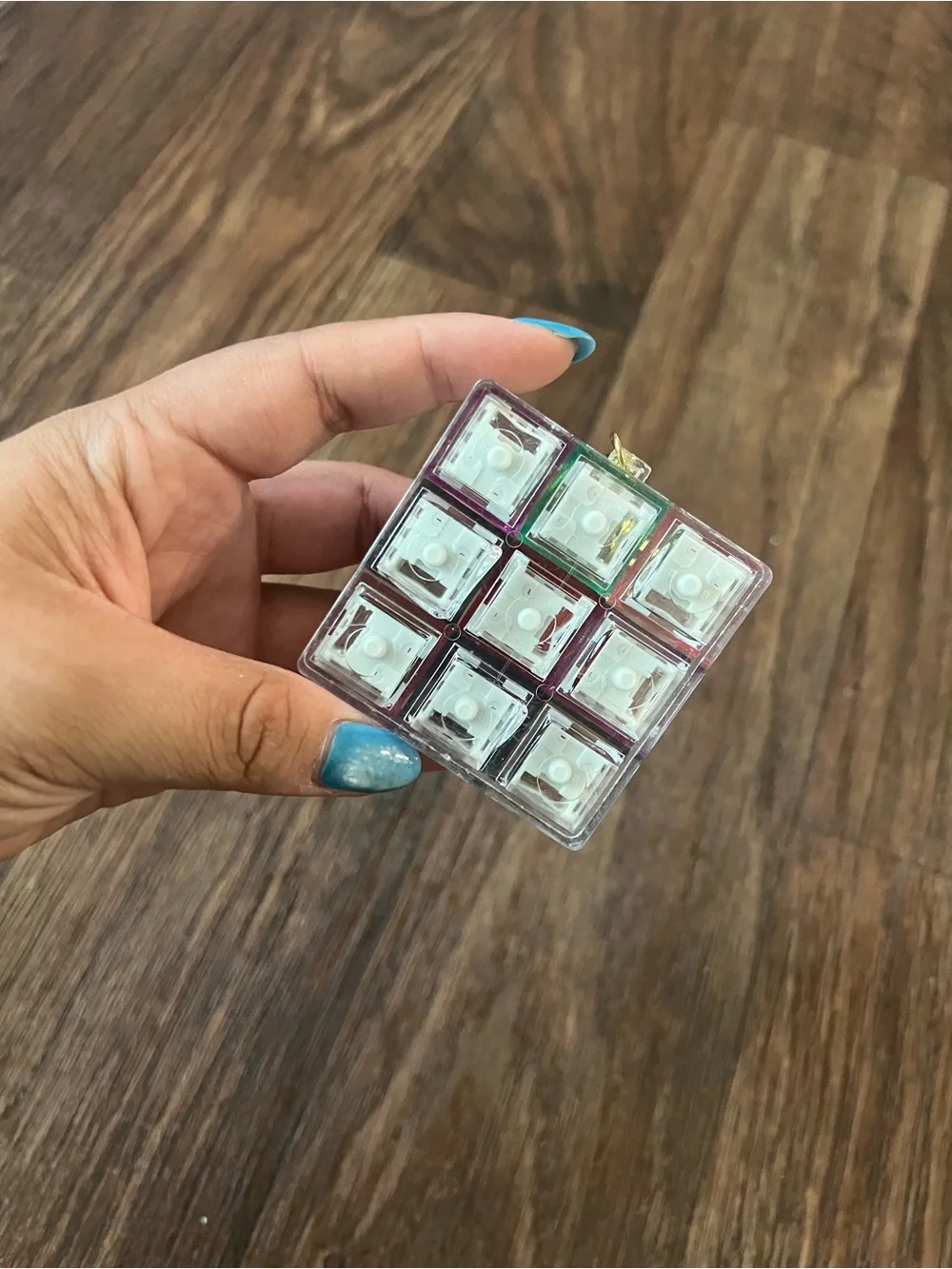 🌈 Clear Colorful Keyboard Key Fidget Cube Keychain | Sensory Toy ⌨️✨